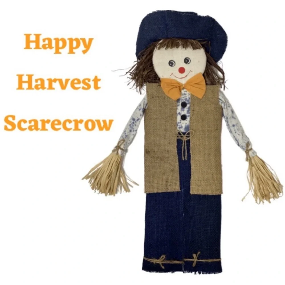 Fall Happy Scarecrow Autumn Décor Harvest Cottage Pumpkin Halloween Decorations